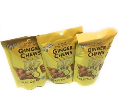 3 Bags Prince Of Peace 100% Natural Ginger Candy Chews Variety Pack - 3 Flavors