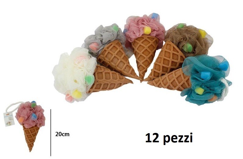 Set 12 Pezzi Spugna Corpo Bagno Doccia Colorate Esfoliante Forma Di Gelato dfh