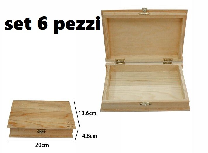 Set 6 Scatole Box Astuccio In Legno Decoupage Portagioie Cofanetto 53463a dfh