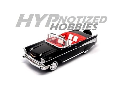 ROAD SIGNATURE 1:18 1957 CHEVROLET BEL AIR CONVERTIBLE DIE-CAST BLACK 92108BK