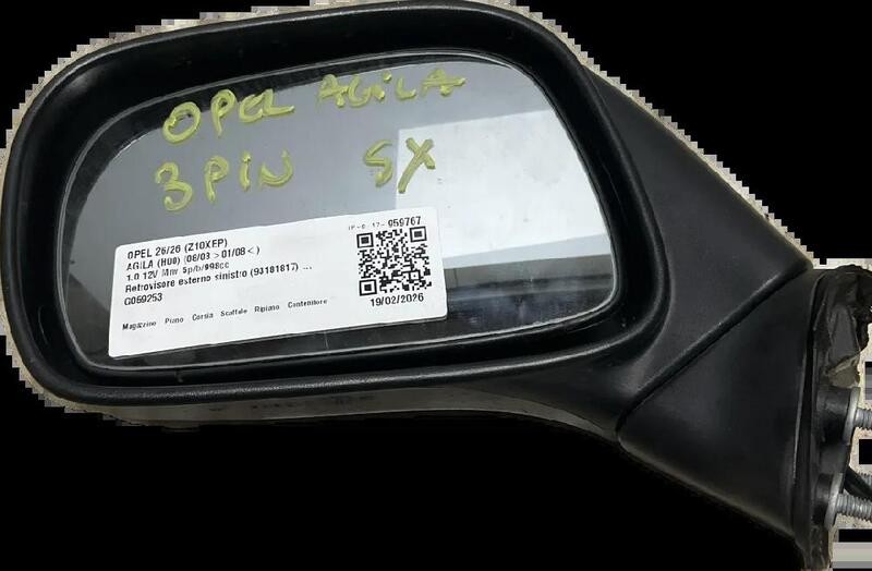 93181817 RETROVISORE ESTERNO SINISTRO OPEL AGILA (H00) (08/03>01/08<) 1.0 12V