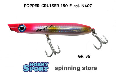 POPPER CRUISER 150 F  N407 PINK SILVER 38 GR 322664 ARTIFICIALE MARE SPINNING