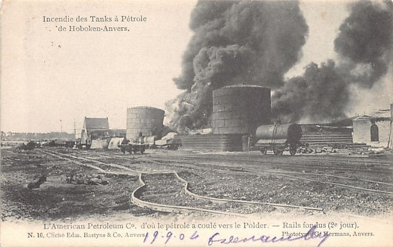 BelgiÃ« - Hoboken (Antwerpen) Brand Van Olietanks 29 Augustus 1904 - De Rails Smo