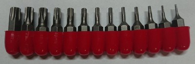 13 pcs Security Torx Bit Set T4-T40 w/ High Grade S2 Steel and Silicone Holder