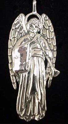 Angel Renaissance Sterling Silver Christmas Ornament by Hand and Hammer 2''