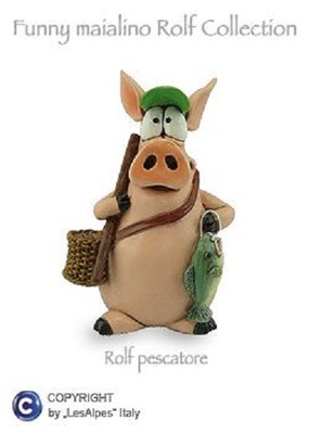 Maialino Pig Rolf Les Alpes Pescatore 92760 Animali Divertenti