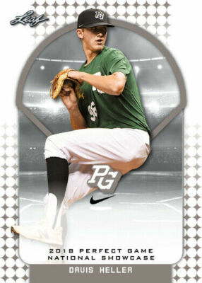 DAVIS HELLER 2018 ''1ST EVER PRINTED'' LEAF PERFECT GAME ROOKIE CARD #020! 