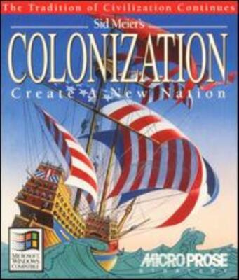 Sid Meiers Colonization PC CD voyage to New World nation own colony sim game!