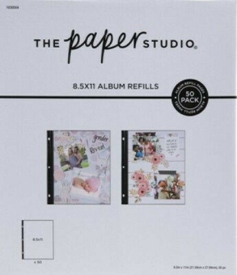 8.5" x 11" Page Protectors Scrapbook Refill Post Bound 3 ring Top Load 50/pk