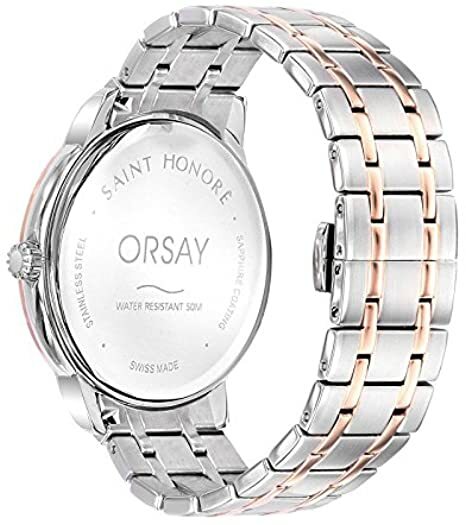 Pre-owned Saint Honore Swiss Made Quartz Watch Two Tones Silver And Rose Gold 8611406abfr