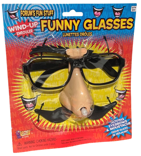 Moving Eyebrows Mustache Big Nose Joke Groucho Black