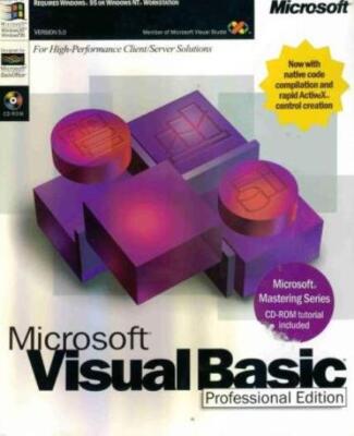 MS Visual Basic 5 Pro Professional PC CD rapid application development IDE tools