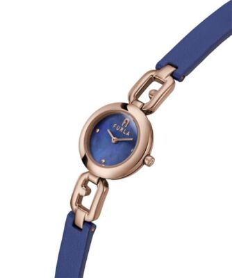 Pre-owned Furla []  Arco Chain Blue Quartz 25mm Watch Ww00015014l3 Women's