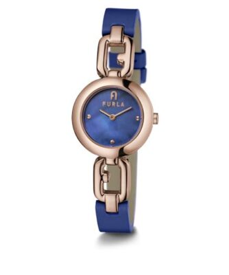 Pre-owned Furla []  Arco Chain Blue Quartz 25mm Watch Ww00015014l3 Women's