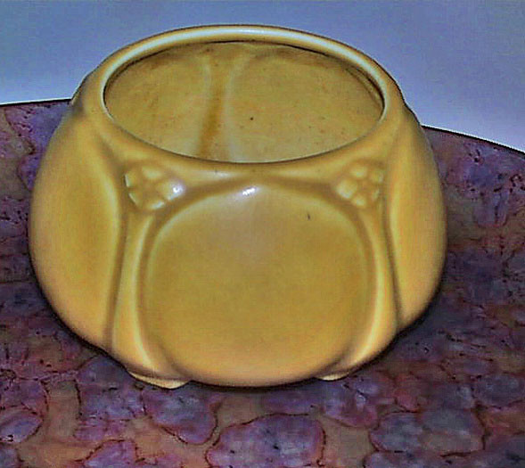 1929 Rookwood Art Deco Mustard Yellow Jardiniere Stylized Floral Pattern #1643