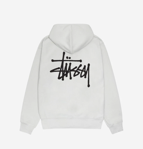 Pre-owned Stussy 2024  Basic  Zip Hoodie Fog, 100% Authentic In White