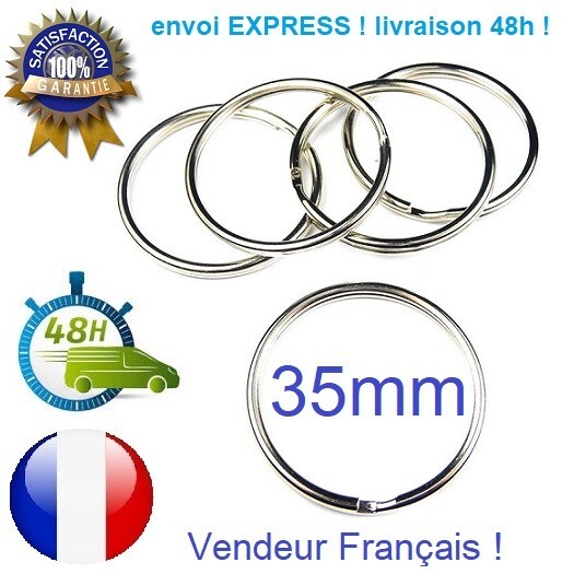 Anneau Porte ClÃ© BrisÃ© Lots De 10 Ou 20 Pour Porte Clefs  Ã  Ressort 35 Mm