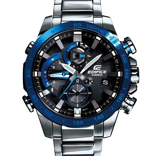 Pre-owned Casio Edifice Eqb-800db-1ajf Race Lap Chronograph Bluetooth Solar Watch 49.2mm