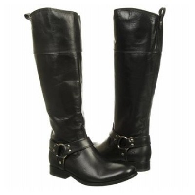 Pre-owned Frye Womens  Melissa Harness Wide Calf Riding Boot Black Size 6 Msrp $ 428