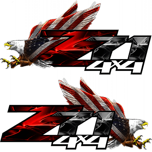 2 - Z71 Off Road Decals - Chevy Silverado GMC Sierra 4x4