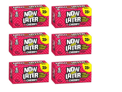 Now and Later Cherry Flavored Candy Twenty Four 6-piece Bars