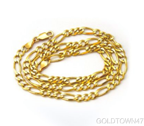 Pre-owned Rch Men's Necklace In 10k 8mm Yellow Gold Figaro Link Bracelet With Lobster Clasp