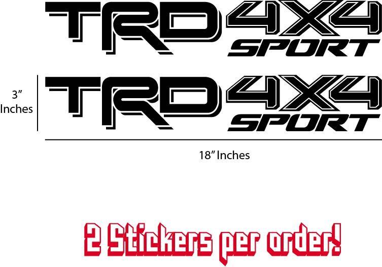 (2) Trd 4x4 Sport Vinyl For Toyota Tacoma Tundra Pair Decals Sticker Truck Bed