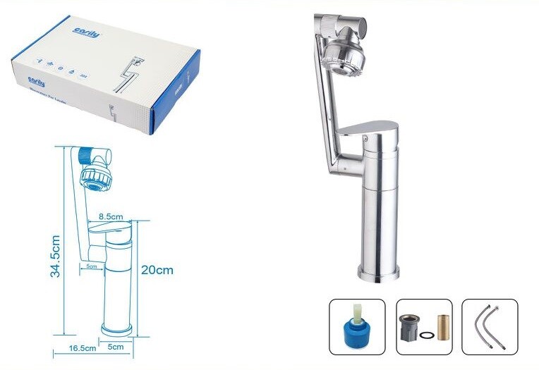 Miscelatore Rubinetto Monocomando Lavello Cucina Canna Alta Cromo 59956 dfh