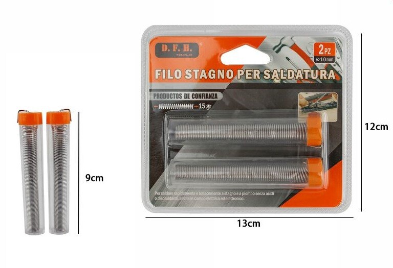 Confezione 2 Pezzi Filo Di Stagno Per Saldatura Solvibile Flux dfh