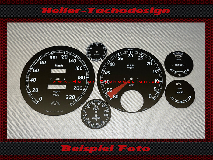 Set Tachoscheibe für Jaguar MK4 XK 120 XK 140 Mph zu 230 Kmh - 2
