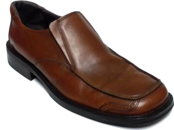 00s KENNETH COLE REACTION ボリューム ソール レザー Kenneth Cole Reaction Mens Leather Brown Squared Toe Slip-On