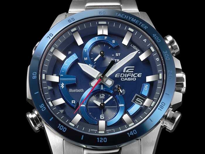 Pre-owned Casio Edifice Eqb-900db-2ajf Chronograph Bluetooth Solar Watch Blue Dial 45.8mm