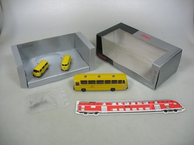 AA594-05 Schuco H0 25584 Set Posta Federale: Volkswagen T1T2Autobus