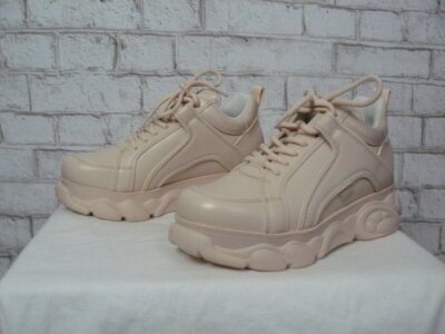 Buffalo London Nude Corin Platform Leather Look Sneaker EU 39 Women's 8.5 B836
