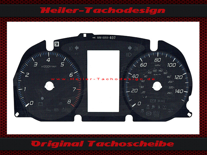 Tachoscheibe für Mitsubishi Outlander CW0 2017 150 Mph zu 240 Kmh 8000 UPM