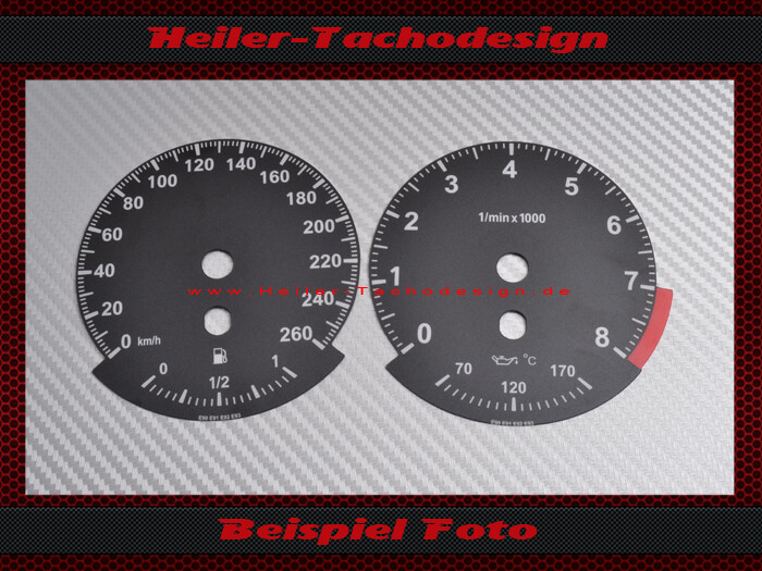 Tachoscheiben für BMW E90 E91 E92 E93 160 Mph zu 260 Kmh 8000 UPM