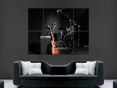 BAND MUSIC DRUMS KIT GUITAR   GIANT WALL POSTER ART PICTURE PRINT LARGE HUGE