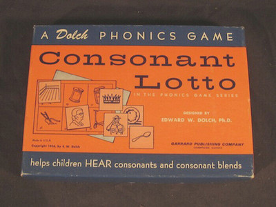 MIB vintage Consonant Lotto 1956 Dolch Phonics Game Flash Cards home school