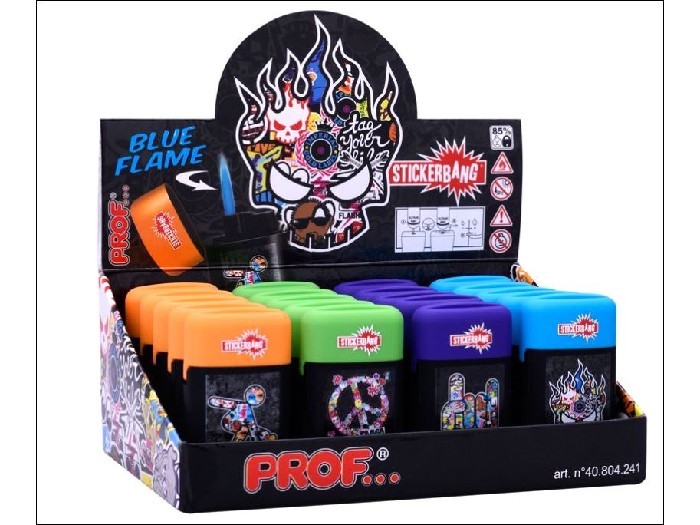 Confezione Box 20 Pz Accendini Elettronici Ricaricabili Stickerbang Capsule dfh