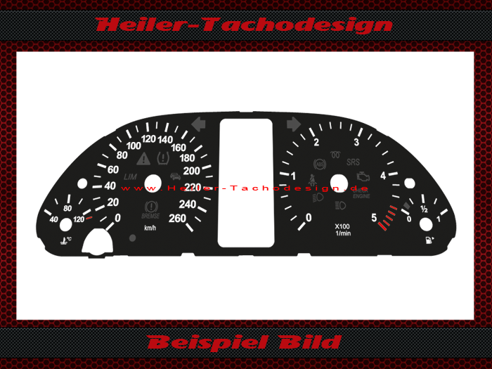 Tachoscheibe für Mercedes W245 B Klasse Diesel 160 Mph zu 260 Kmh