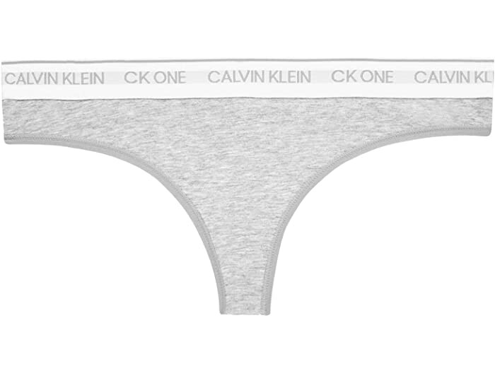 Calvin Klein 261035 Women One Cotton Thong Underwear Heather Grey Size Small