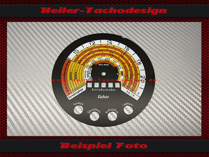 Tachoscheibe für Traktormeter Eicher EM500 Motometer ohne Schnellgang