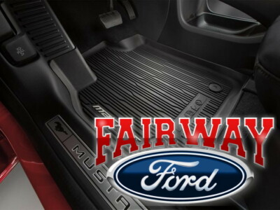 21 thru 23 Mustang Mach-E OEM Ford Tray Style Molded Black Floor Mats 3pc-Set