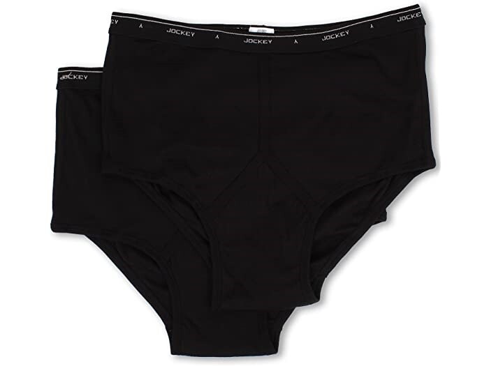 Jockey 254671 Men Cotton Brief 2-Pack Underwear Black Size 40