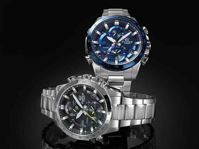 Pre-owned Casio Edifice Eqb-900db-2ajf Chronograph Bluetooth Solar Watch Blue Dial 45.8mm