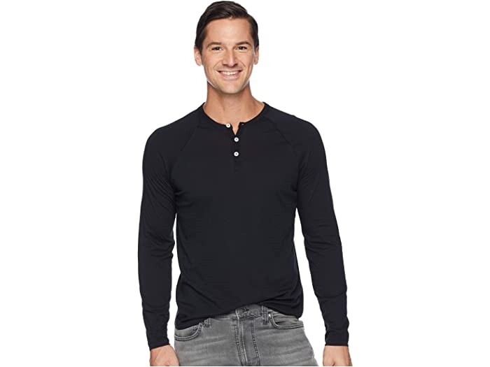 Alternative Men's 246837 Organic Long Sleeve Raglan Henley Long Sleeve Size S