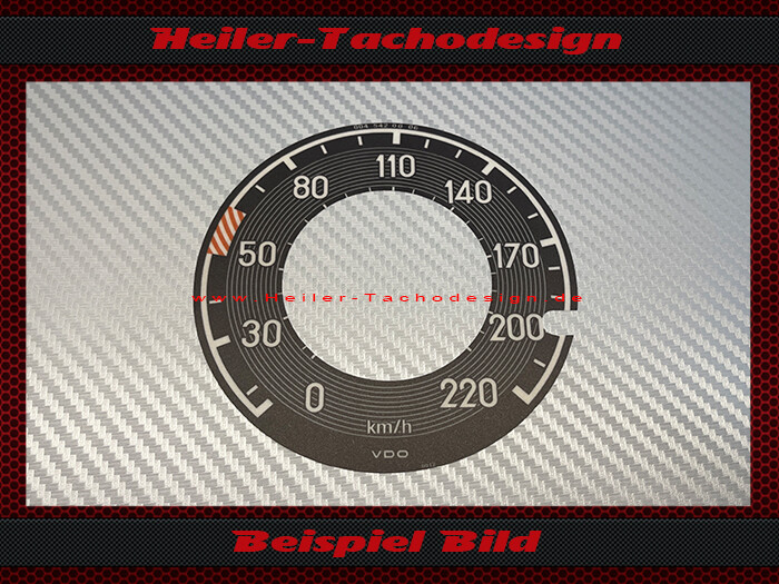 Aufkleber auf Tachoglas für Mercedes W111 W112 Heckflosse W113 SL Pagode 220 Kmh