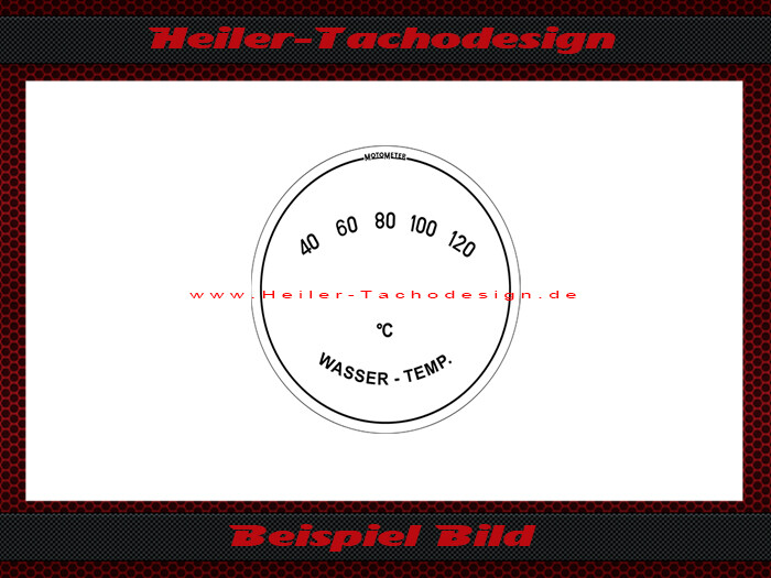 Tachoglas für Traktormeter Motometer Wassertemperatur 40 bis 120 Gradcelsius Ø63