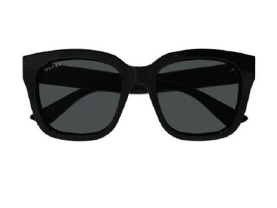 Pre-owned Gucci Gg1338sk-001 Black Black Smoke In Gray