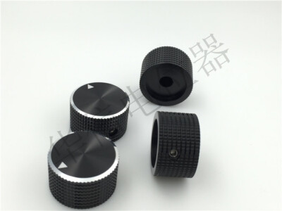 2pcs 25mm x 15. 5mm Aluminum Alloy Knob Cap Potentiometer Cap Hole 6MM Black